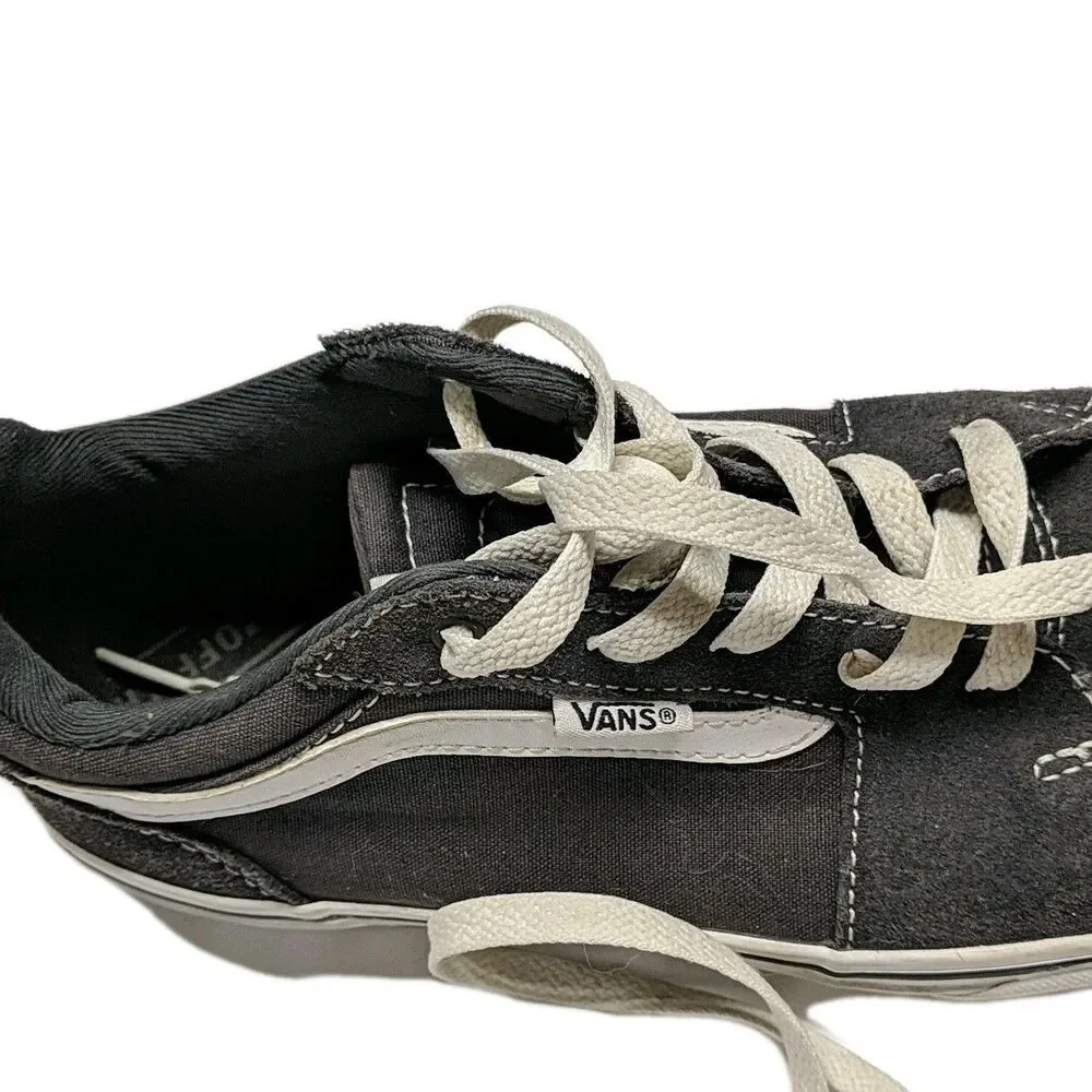 Vans Filmore Checker Sidewall Youth 7 Sneakers Shoes Gray Low Top Sidestripe